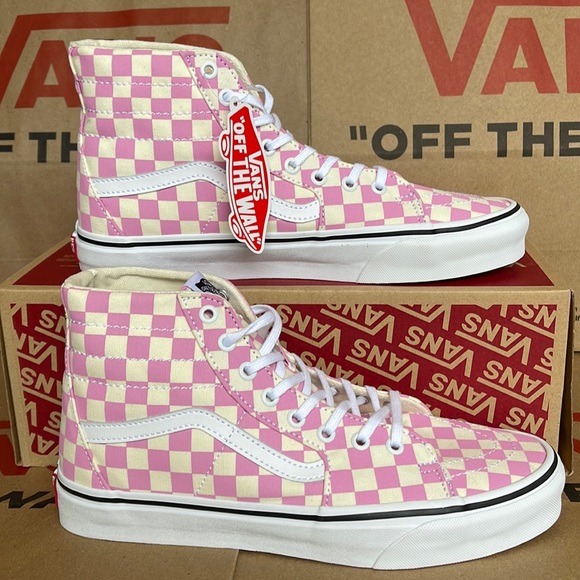 Vans Other - Vans Sk8-Hi Tapered Checkerboard Fchsapk/True White sneakers Men’s